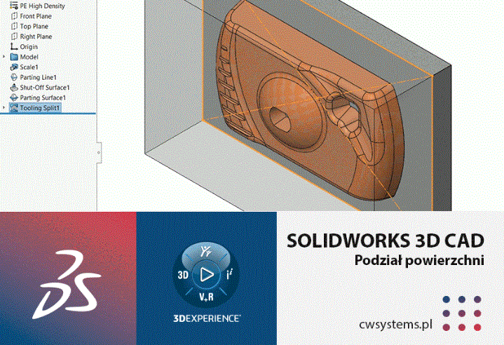 SOLIDWORKS CAD – Podział powierzchni