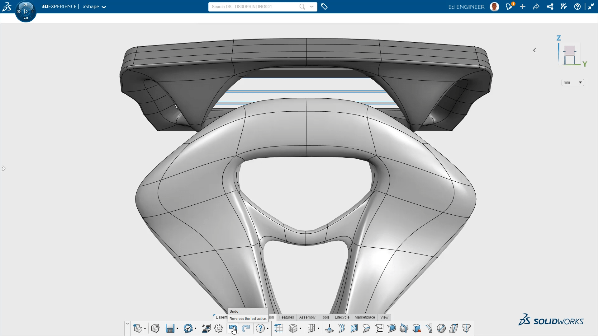 Interfejs Rola 3D Sculptor - 3DEXPERIENCE