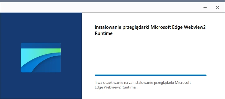 Okno instalacji przeglądarki Microsoft Edge Webview2 
