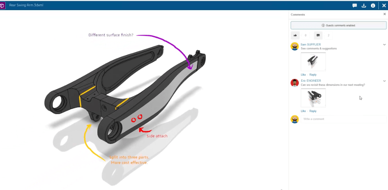 Udostępnianie i oznaczanie na platformie 3DEXPERIENCE