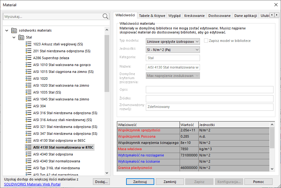 symulacja statyczna MES w SOLIDWORKS